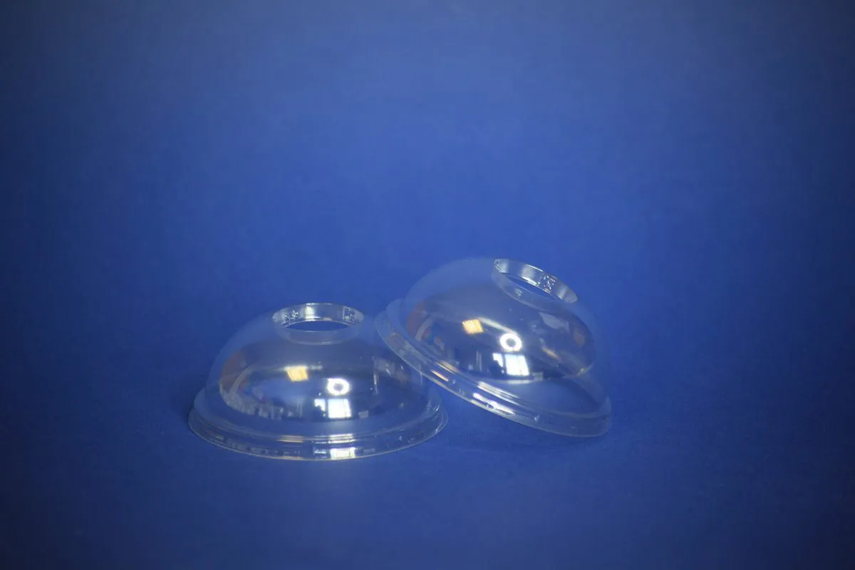 DOM - Deckel - transparent mit Loch PET DOM - Deckel - transparent mit Loch PET