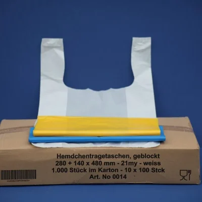 Hemdchentragetaschen, HDPE, 28 + 14 x 48 cm (13) Biodegradabile